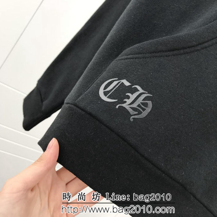 Chrome hearts 克羅心 18ss秋冬新款 梵文印花圖案 加絨加厚連帽衛衣 情侶款 ydi1296